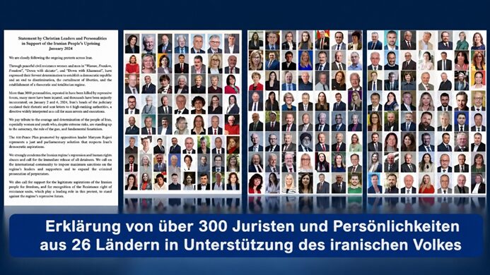 Erklärung von über 300 Juristen und Persönlichkeiten aus 26 Ländern in Unterstützung des iranischen Volkes